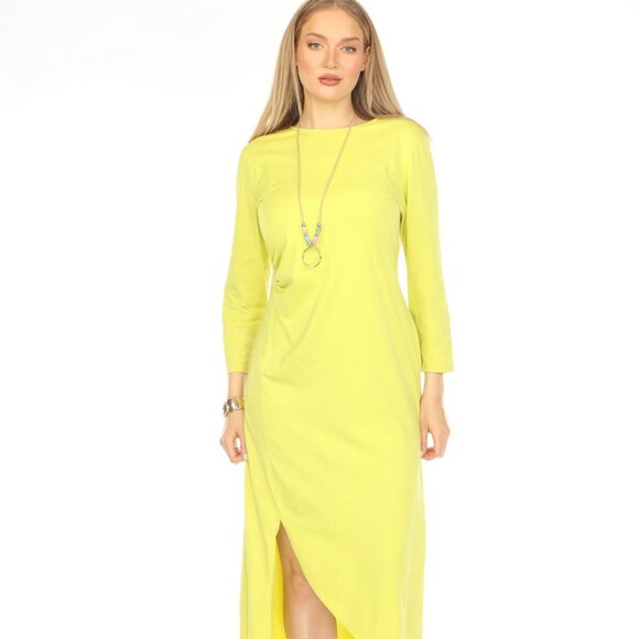 Lime Rouch Designer Pockets Dress - Picture 1 of 5